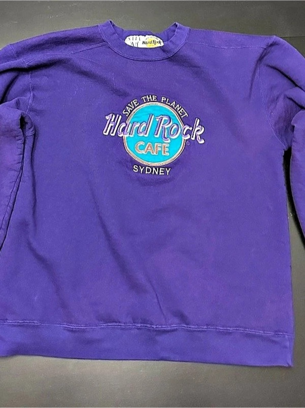 Hard Rock Cafe Vintage Save the Planet Sydney Sweatshirt Purple Medium